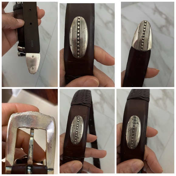 ❌SOLD❌Brighton Brown Leather Belt Mens sze 34 98057 Conchos Silver Tone - Picture 9 of 15